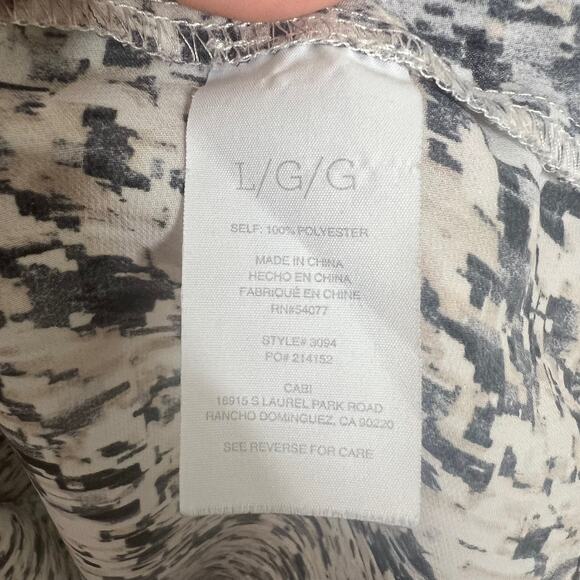 CABI STYLE 3094 Women's L Shatter Long Sleeve Blouse Popover Top Neutral Career - Picture 8 of 13